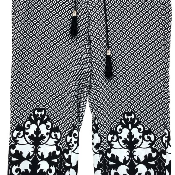 Chicos Womens Size 0 US 4 Pants Geometric Print Wide Leg Pull On Black TINY FLAW - Picture 5 of 15